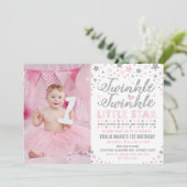 Silver & rose Twinkle Little Star Invitation d'ann (Debout devant)