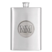 Silver Round met monogram - Premium Flask Flacon (Voorkant)