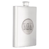 Silver Round met monogram - Premium Flask Flacon (Rechts)
