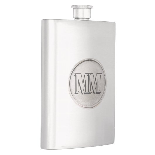 Silver Round met monogram - Premium Flask Flacon (Rechts)