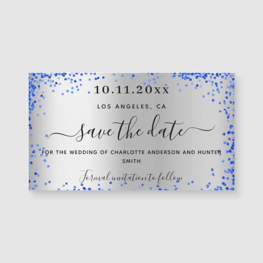 Silver royal blue bruiloft met uitzondering van de (Voorkant)