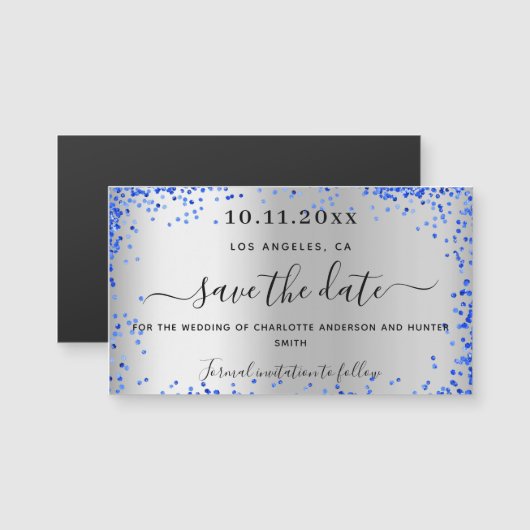 Silver royal blue bruiloft met uitzondering van de (Voorkant / Achterkant)