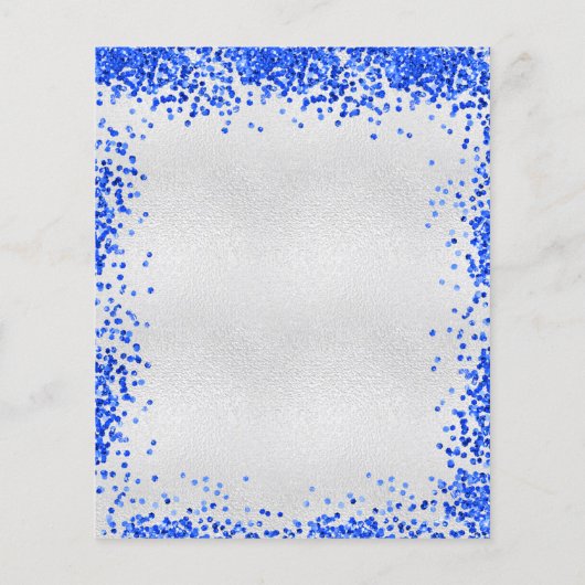 Silver royal blue budget bruiloft-uitnodiging (Achterkant)