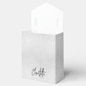 Silver royal blue glitter sparkles name bedankdoosjes (Geopend)