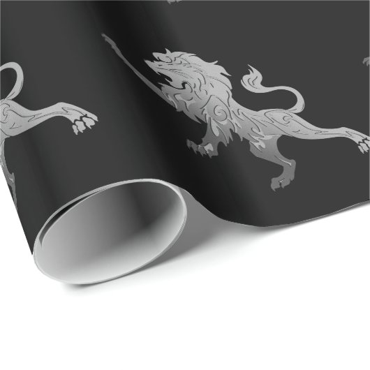 Silver Royal Lion Cadeaupapier (Rol Hoek)