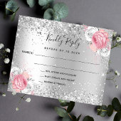 Silver roze witte floralen bruinkoolvis RSVP Flyer
