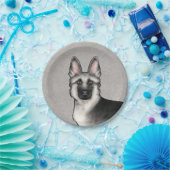 Silver Sable Duitse herder Schattige hondenhoofd Papieren Bordje (Feest)