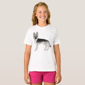 Silver Sable Duitse herder Schattige hondenillustr T-shirt (Voorkant volledig)