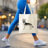 Silver Sable Duitse Herder Schattigee Cartoon GSD Tote Bag