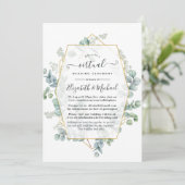Silver Sage Eucalyptus Geometric Virtual Wedding Kaart (Staand voorkant)