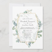 Silver Sage Eucalyptus Geometric Wedding Kaart (Voorkant)
