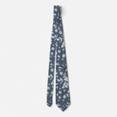 Silver Sage Eucalyptus Greenery Wedding Navy Blue Stropdas (Achterkant)