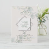 Silver Sage Eucalyptus Wedding Kaart (Staand voorkant)