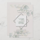 Silver Sage Eucalyptus Wedding Kaart (Voorkant / Achterkant)