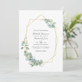 Silver Sage Geometric Eucalyptus QR Code Weddensch Kaart (Staand voorkant)