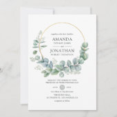 Silver Sage Geometric Eucalyptus Wedding Kaart (Voorkant)