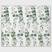 Silver Sage Green Eucalyptus Greenery Vine Wedding Cadeaupapier (Vlak)