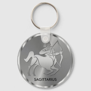 Silver Sagittarius ♐ de Archer - Zodiac Sign Sleutelhanger