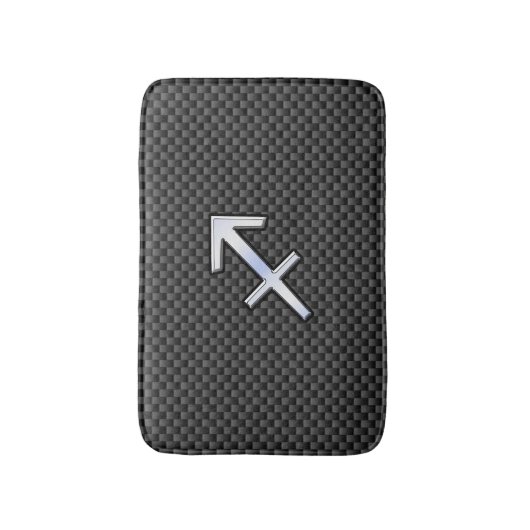 Silver Sagittarius Zodiac Sign Carbon Print Badmat (Voorkant Verticaal)