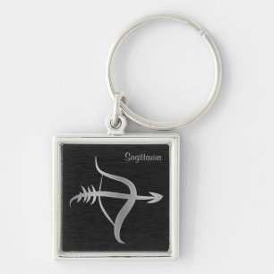 Silver Sagittarius Zodiac Sign Sleutelhanger