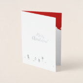 Silver Santa Checklist kerst Elegant EDITABLE Folie Kaarten (Voorkant)