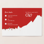 Silver Santa Checklist kerst Elegant EDITABLE Folie Kaarten (Binnen)