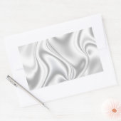 Silver Satin Rechthoekige Sticker (Envelop)