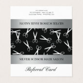 Silver Scissors Hair Salon Referral Kaart Visitekaartjes (Buitenkant ongevouwen)