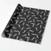 Silver Scissors Patroon Cadeaupapier (Uitgerold)