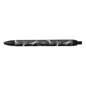 Silver Scissors Pattern Aangepaste Initialen Zwarte Inkt Pen (Voorkant)