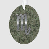 Silver Scorpio Zodiac Sign Woodland Digital Camo (devant)