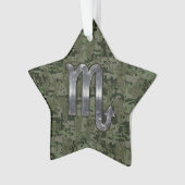 Silver Scorpio Zodiac Sign Woodland Digital Camo (devant)