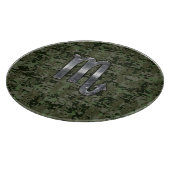 Silver Scorpio Zodiac Sign Woodland Digital Camo Snijplank (Hoek)