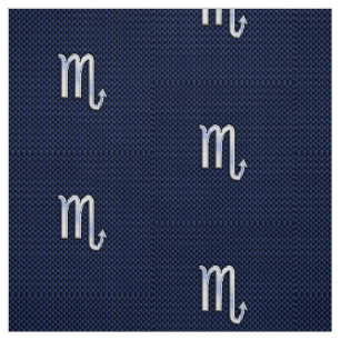 Silver Scorpio Zodiac Symbol Navy Carbon Fiber Stof