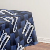 Silver Scorpio Zodiac Symbol Navy Carbon Fiber Tafelkleed (Voorbeeld)