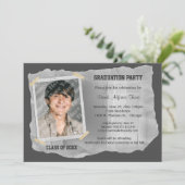 Silver Scrapbook Photo Graduparty nodigt uit Kaart (Staand voorkant)