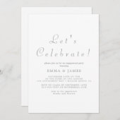 Silver Script Elegant Party Kaart (Voorkant / Achterkant)