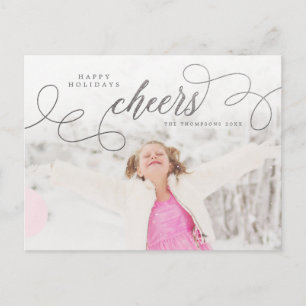 Silver Script Prettige feestdagen Persoonlijke fot Briefkaart