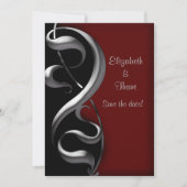Silver Scroll Modern Gothic Wedding Save The Date (Voorkant)