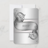 Silver Scroll RSVP-kaarten RSVP Kaartje (Voorkant)