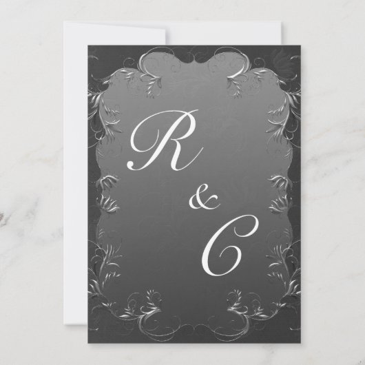 Silver Scrolls Vintage Grey Merci Mariage (Dos)