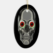 Silver Scull Red Eyeball Fantasy Ornament (Rechts)