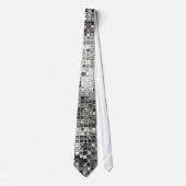 Silver Sequin Dazzle Glitz Glam Disco Mannen Strop Stropdas (Voorkant)