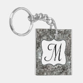 Silver Sequin Dazzle Glitz Glam Disco Sleutelhange Sleutelhanger (Voorkant Links)