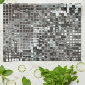 Silver Sequin Dazzle Glitz Glam Kitchen Dish Towel Theedoek (Gevouwen)
