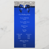 Silver Sequin Royal Blue Bow Wedding Program Programma (Achterkant)
