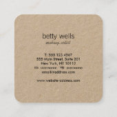 Silver Sequin Striped Makeup Artist Kraft Vierkante Visitekaartje (Achterkant)