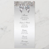 Silver Sequins Bow Baby shower Menu (Voorkant)