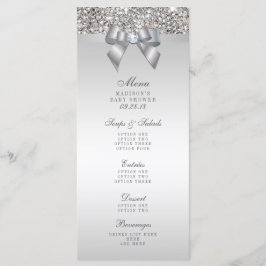 Silver Sequins Bow Baby shower Menu