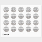 Silver Sequins Bow Baby shower Stickers (Vel)